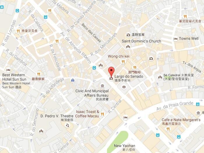 χάρτης της Macau, πλατεία senado
