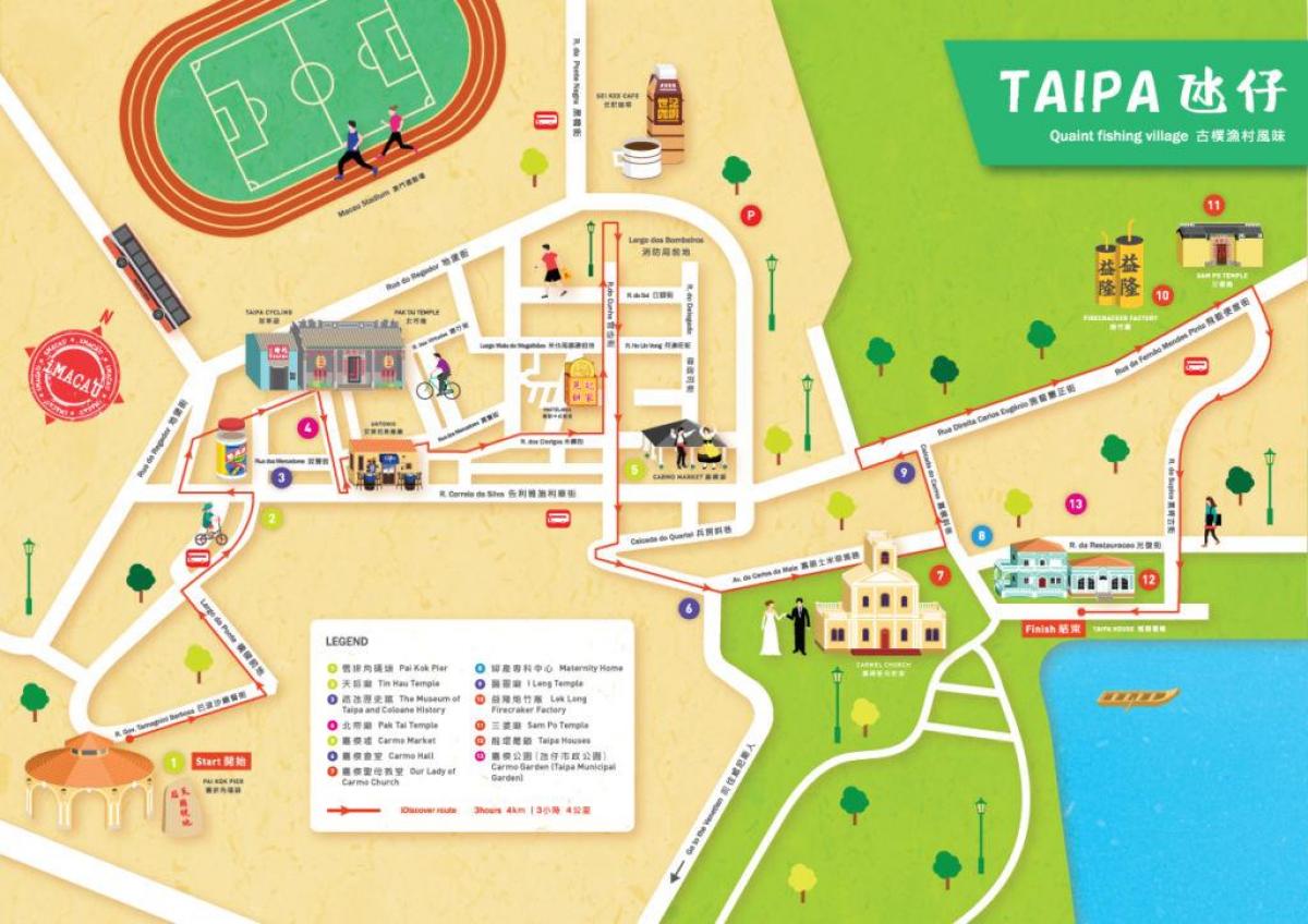 χάρτης της taipa village χάρτης