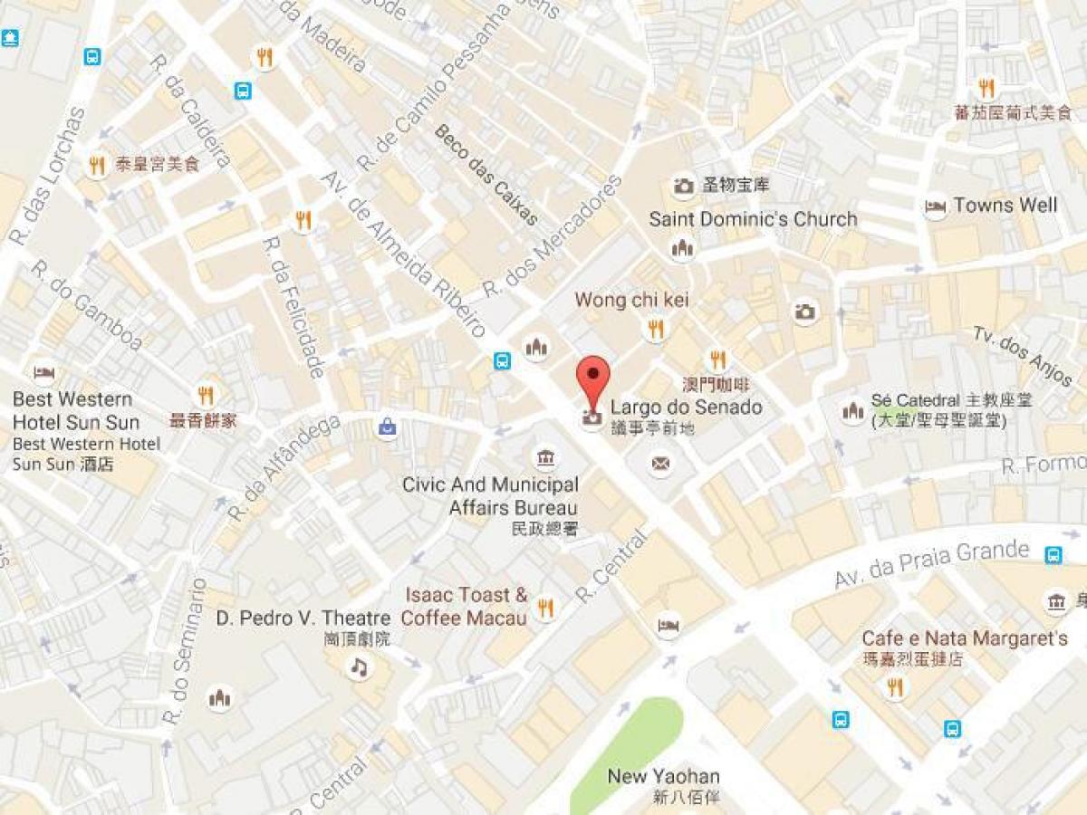χάρτης της Macau, πλατεία senado